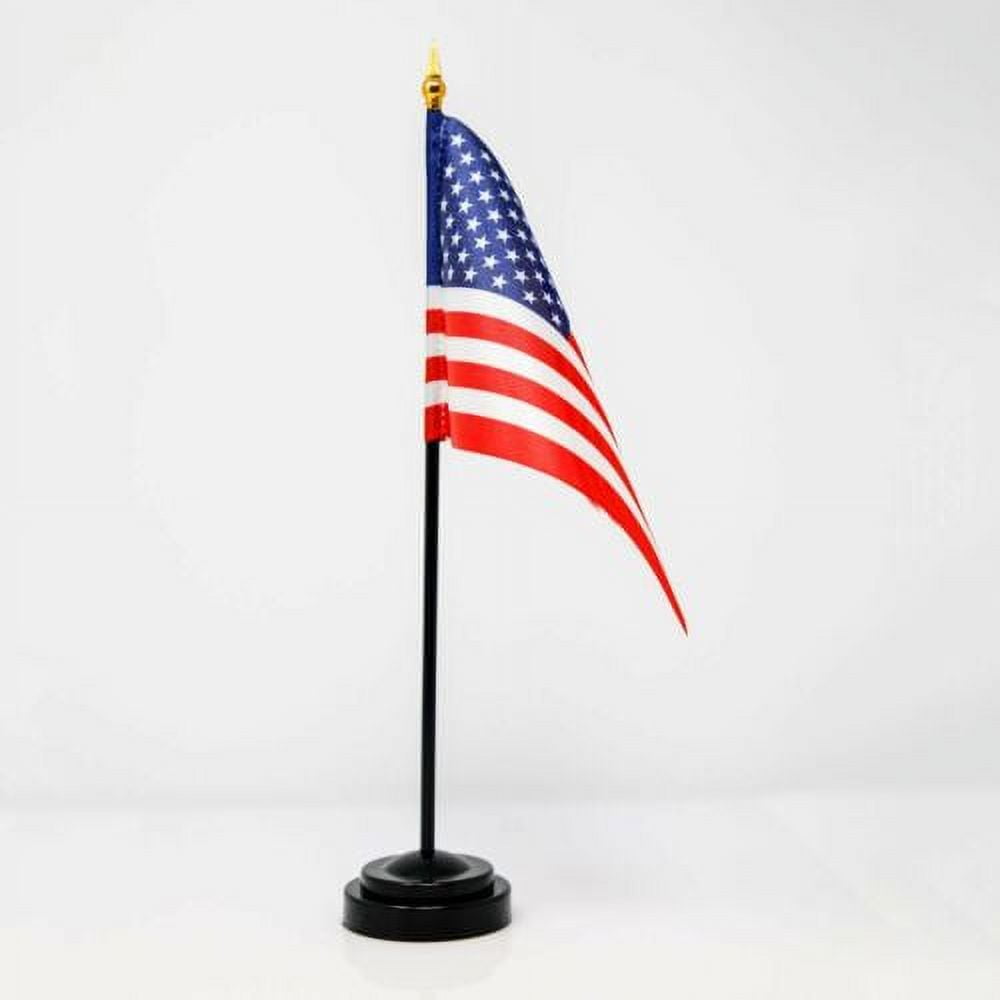 USA American Desk Flag Set 4"x6" Flags Flag (Made in USA)