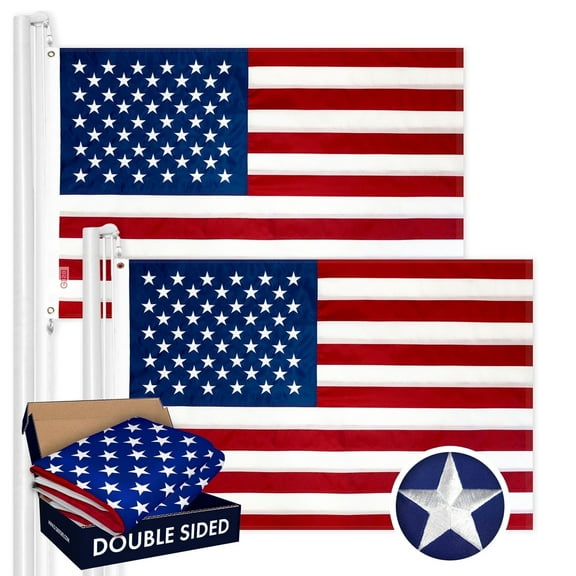 USA American Flag 3x5FT 2-Pack Double-sided Embroidered Polyester By G128