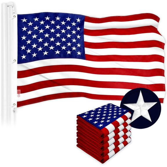 USA American Flag 5x8FT 5-Pack Embroidered Polyester By G128
