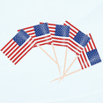 thumbnail image 1 of USA American Flag America Toothpick Flag, American Flags, 100 Pcs Cupcake Toppers Flag, Small Mini Stick Flags Picks Party Decoration Celebration Cocktail Food Bar Cake Flags, 1 of 5