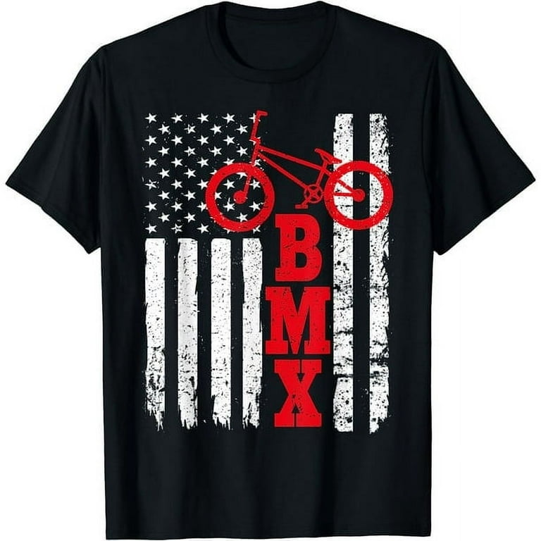 Bmx Shirt: Usa American Flag Sport Fan Bike Biking T-Shirt Bmx Shirt: Usa American Flag Sport Fan Bike Biking T-Shirt