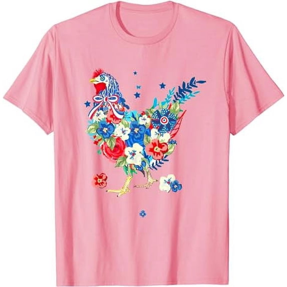 USA American Flag Chicken Lover 4th of July Patriotic Farmer T-Shirt