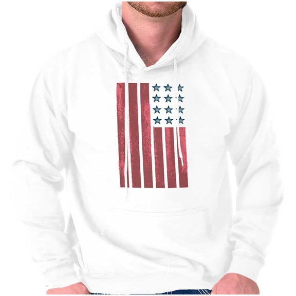 USA American Flag Distressed Stencil Hoodie Sweatshirt Women Men Brisco Brands M