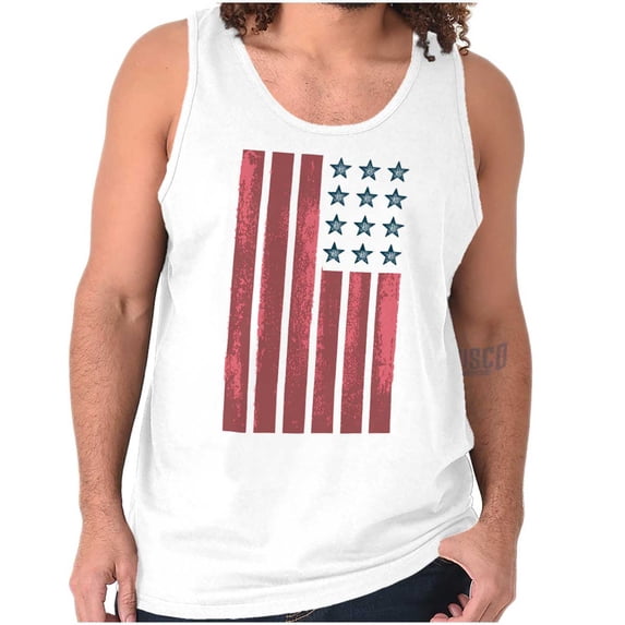 USA American Flag Distressed Stencil Tank Top T Shirts Men Women Brisco Brands M