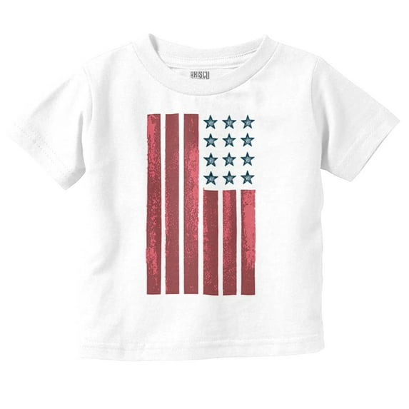 USA American Flag Distressed Stencil Toddler Boy Girl T Shirt Infant Toddler Brisco Brands 4T