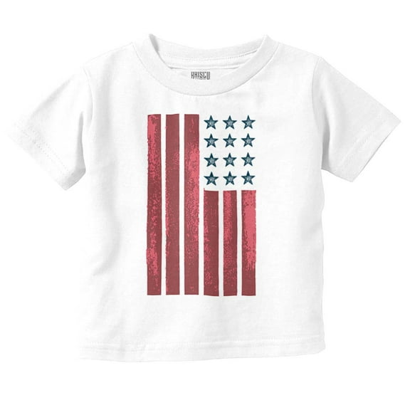 USA American Flag Distressed Stencil Toddler Boy Girl T Shirt Infant Toddler Brisco Brands 5T