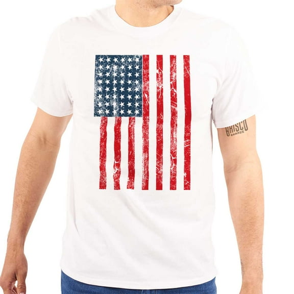 USA American Flag Distressed Vintage Men's Graphic T Shirt Tees Brisco Brands S