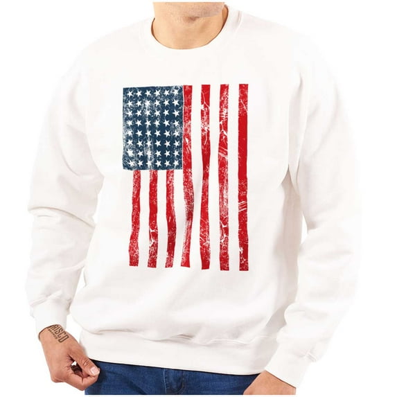 USA American Flag Distressed Vintage Unisex Plus Fleece Graphic Sweatshirt Brisco Brands 2X