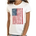 thumbnail image 1 of USA American Flag Distressed Vintage Womens Slim Fit Graphic Tee Brisco Brands M, 1 of 6