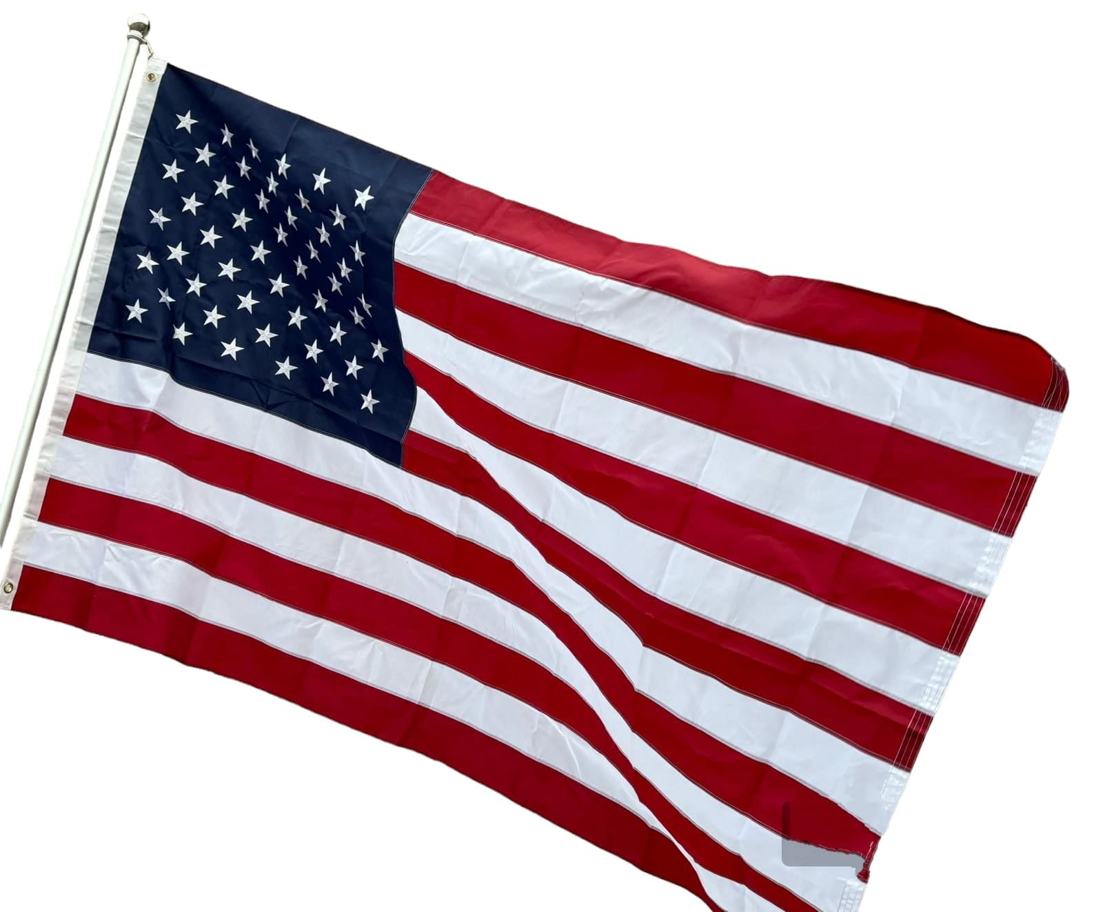 Large Patriotic American Flag with Embroidered Stars