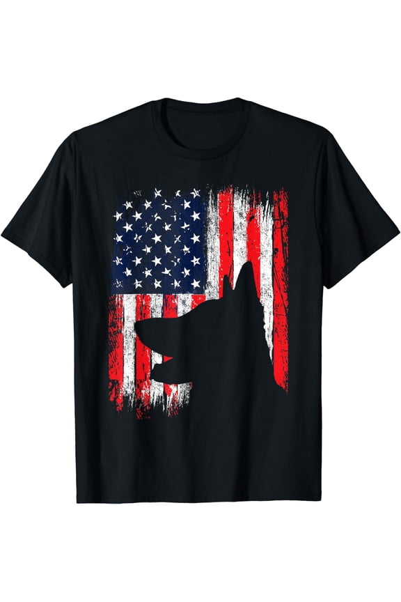 USA American Flag German Shepherd - Patriotic Dog Lover T-Shirt