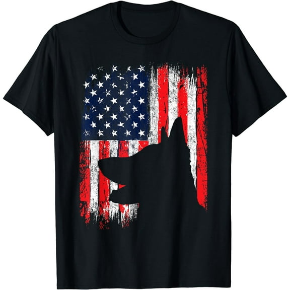 USA American Flag German Shepherd - Patriotic Dog Lover T-Shirt