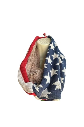 USA American Flag Infinity Circle Loop Winter Thick Scarf/Winter Christmas gift idea