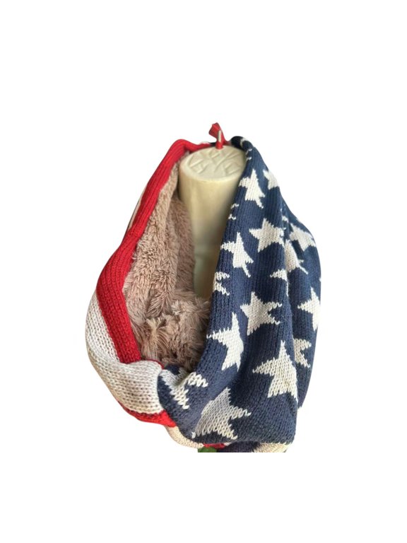 USA American Flag Infinity Circle Loop Winter Thick Scarf/Winter Christmas gift idea