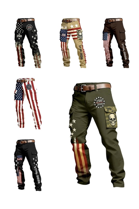 USA American Flag Jeans for Women & Men - 250th Anniversary Patriotic, Independent Heritage Style Straight Leg Pants, USA Long Sleeve Matching Bottoms