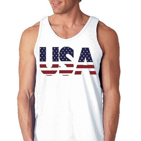 USA  American Flag Men's Tank Top