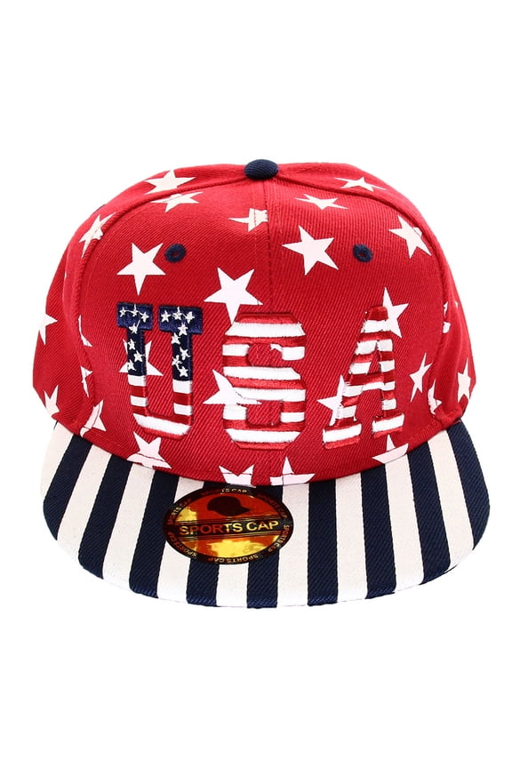 USA American Flag Printed Baseball Cap Snapback Adjustable Size