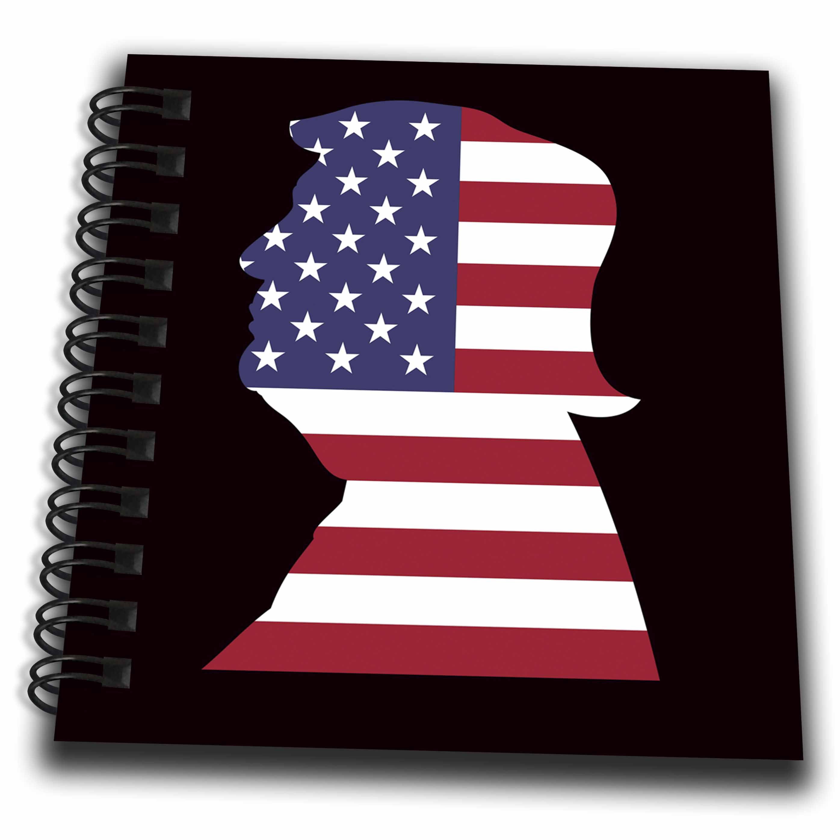 USA American Flag Stars and Stripes-Patriotic Shape-Donald Trump-Black ...