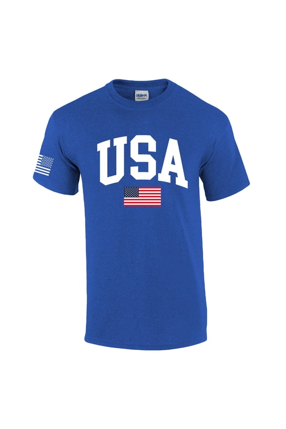 USA American Flag Tee Fourth of July Independence Day Short Sleeve T-shirt Graphic Tee Graphic Tee-Heather Royal-xl