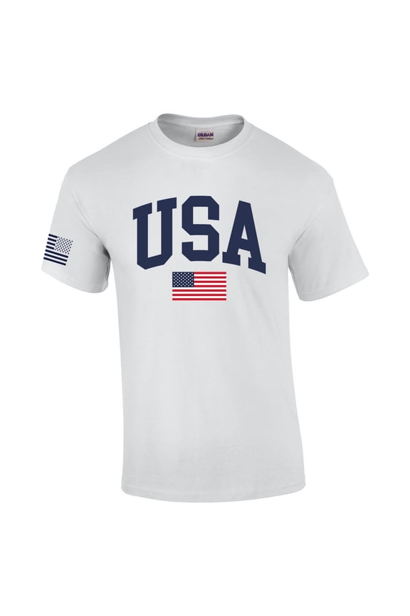 USA American Flag Tee Fourth of July Independence Day Short Sleeve T-shirt Graphic Tee Graphic Tee-White-xl