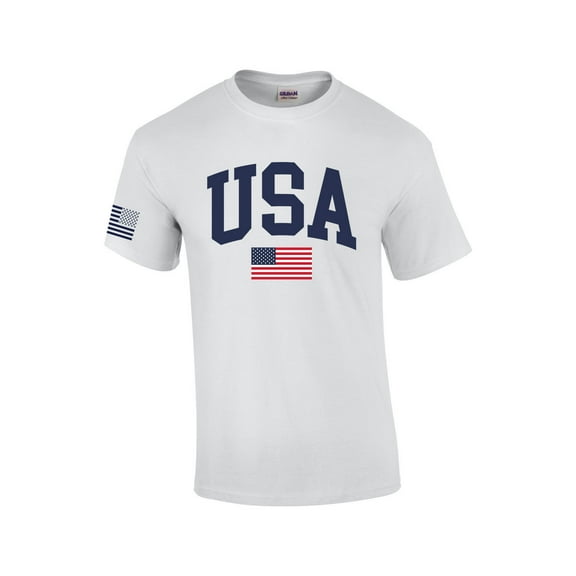 USA American Flag Tee Fourth of July Independence Day Short Sleeve T-shirt Graphic Tee Graphic Tee-White-xxxl