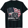 thumbnail image 1 of USA American Flag Vintage Monster Truck 4th of July Men T-Shirt, 1 of 5
