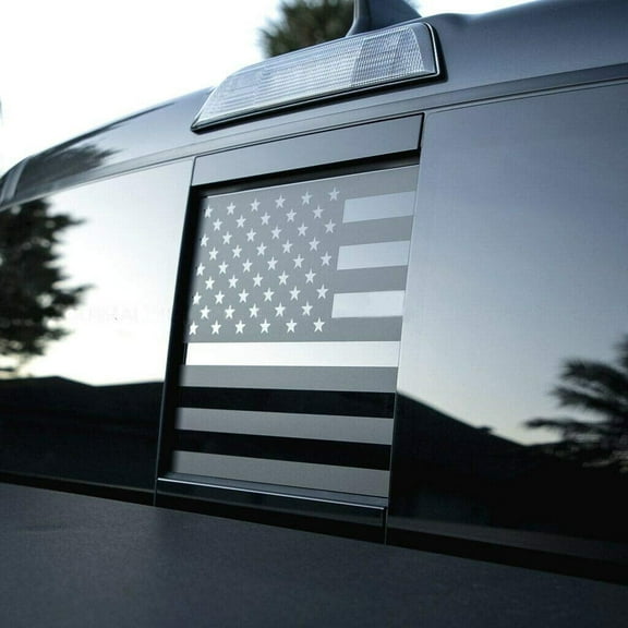 USA American Flag Vinyl Decal Rear Sliding Window Flag Sticker Fits ANY Truck or Vehicle (Measure your window before ordering)