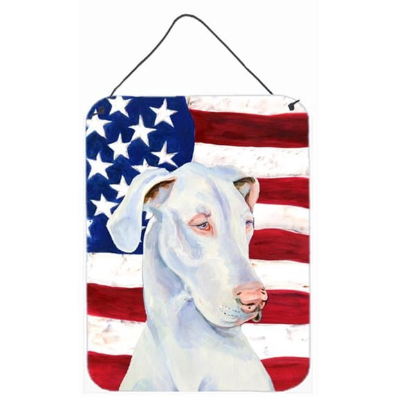 USA American Flag With Great Dane Aluminum Metal Wall & Door Hanging Prints