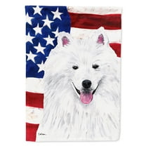 USA American Flag with American Eskimo Flag Canvas House Size