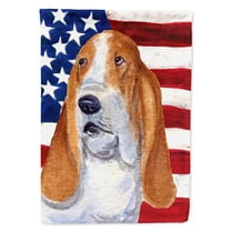 USA American Flag with Basset Hound Garden Flag
