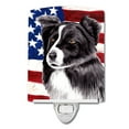 thumbnail image 1 of USA American Flag with Border Collie Ceramic Night Light, 1 of 2