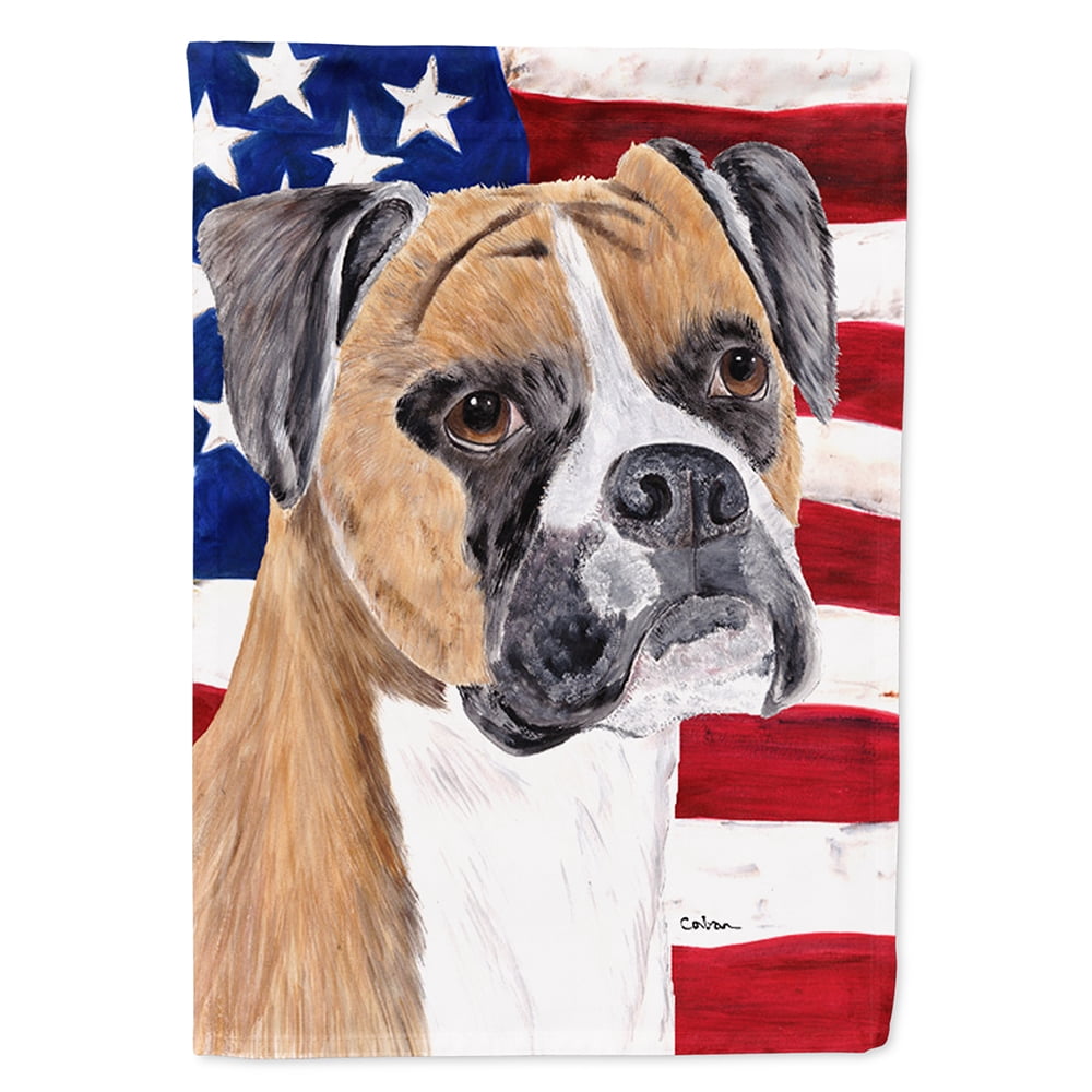 USA American Flag with Boxer Flag Canvas House Size