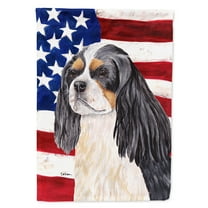 USA American Flag with Cavalier Spaniel Garden Flag