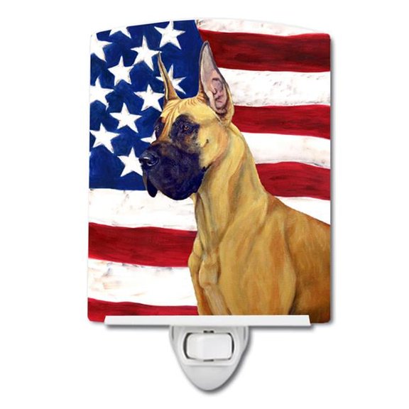 USA American Flag with Great Dane Ceramic Night Light
