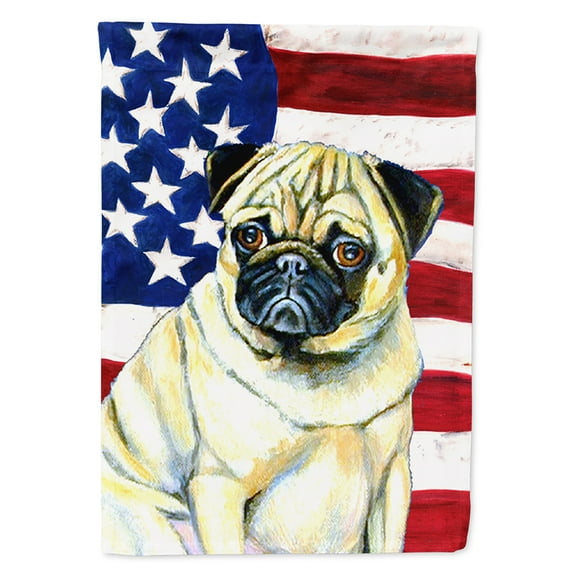 USA American Flag with Pug Garden Flag