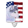 thumbnail image 1 of USA American Flag with Siberian Husky Ceramic Night Light, 1 of 1
