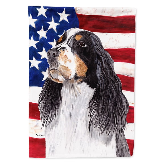 USA American Flag with Springer Spaniel Garden Flag