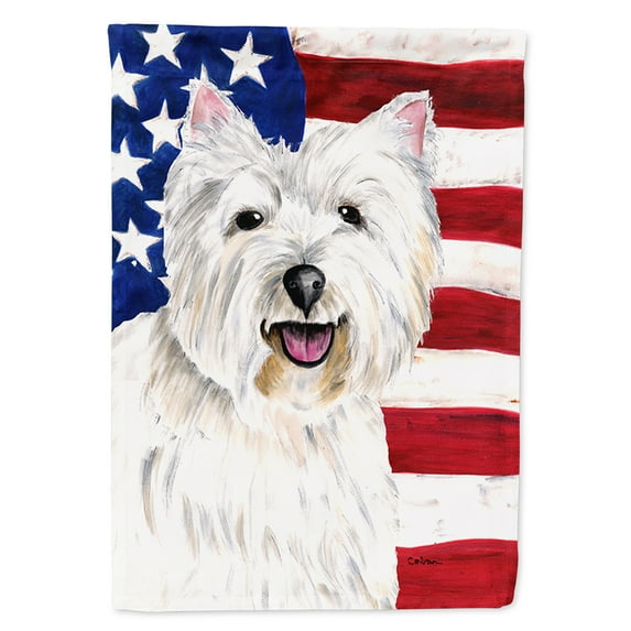 USA American Flag with Westie Garden Flag
