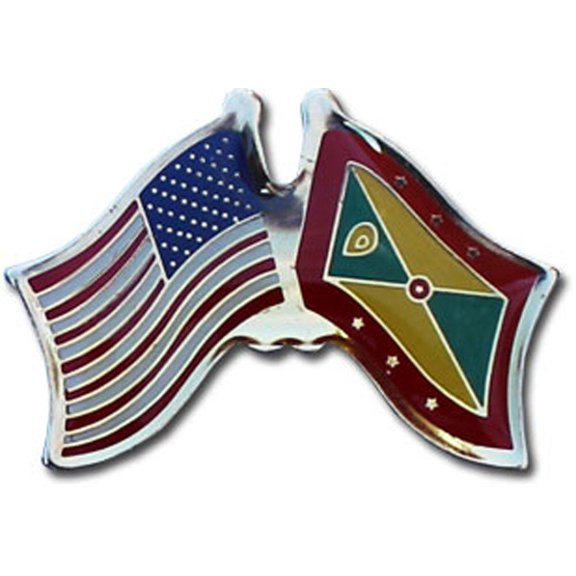 USA American Grenada Friendship Flag Bike Motorcycle Hat Cap lapel Pin
