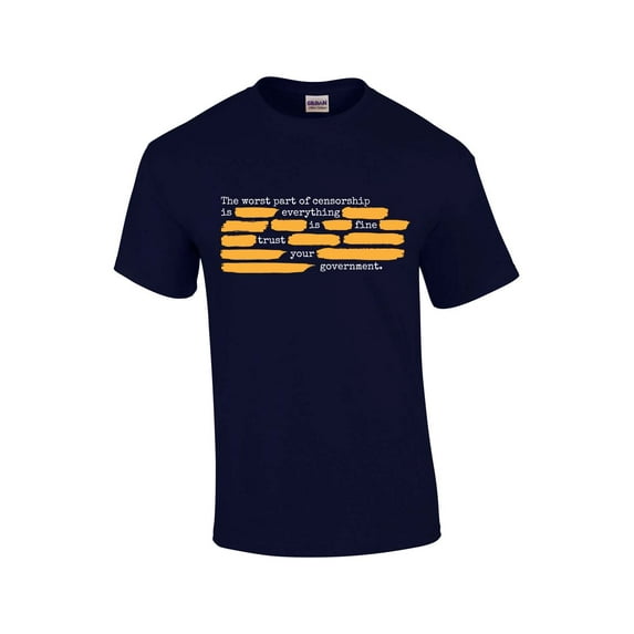 USA American Patriot The Worst Part About Censorship Trust The Government Mens Short Sleeve T-shirt-Navy-xl