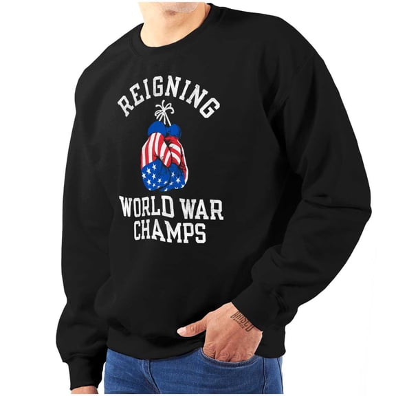 USA American Patriotic Boxing Gloves Sweatshirt for Men or Women Brisco Brands L
