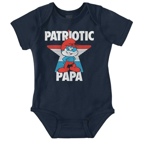 USA American Patriotic Papa Smurf Bodysuit Jumper Boys Infant Baby Brisco Brands 12M