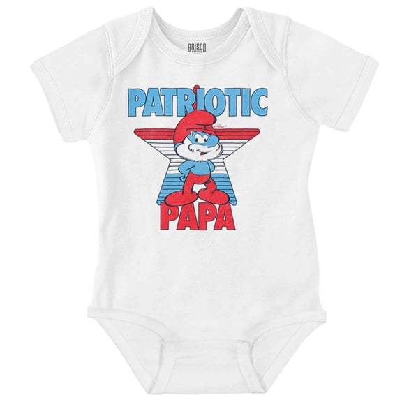 USA American Patriotic Papa Smurf Bodysuit Jumper Boys Infant Baby Brisco Brands 12M
