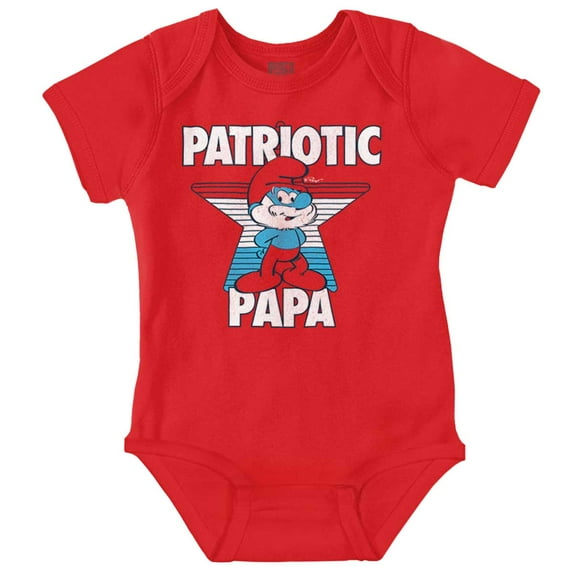 USA American Patriotic Papa Smurf Bodysuit Jumper Boys Infant Baby Brisco Brands 6M