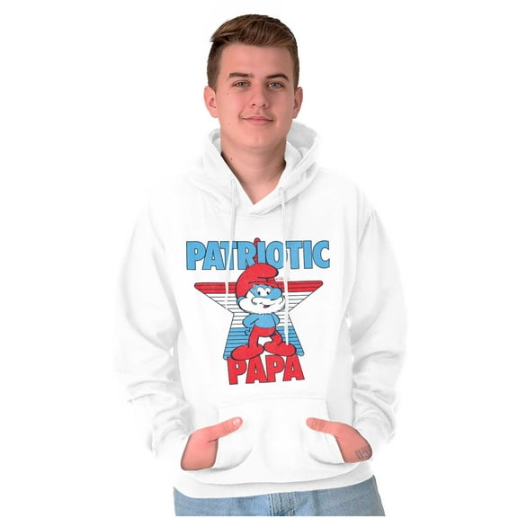 USA American Patriotic Papa Smurf Hoodie Hooded Sweatshirt Men Brisco Brands M