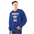 thumbnail image 1 of USA American Patriotic Papa Smurf Men Big & Tall Sweatshirt Brisco Brands 5X, 1 of 5