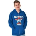 thumbnail image 1 of USA American Patriotic Papa Smurf Zip Hoodie Sweatshirt Men Brisco Brands S, 1 of 6