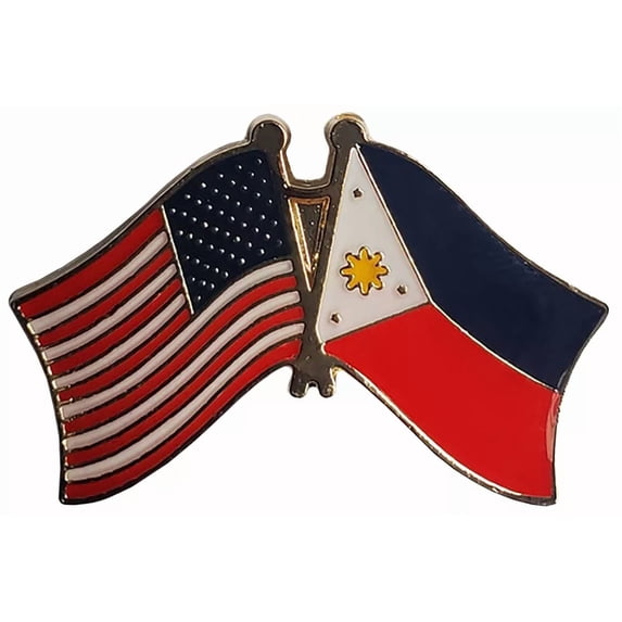 USA American Philippines Friendship Flag Bike Motorcycle Hat Cap lapel Pin