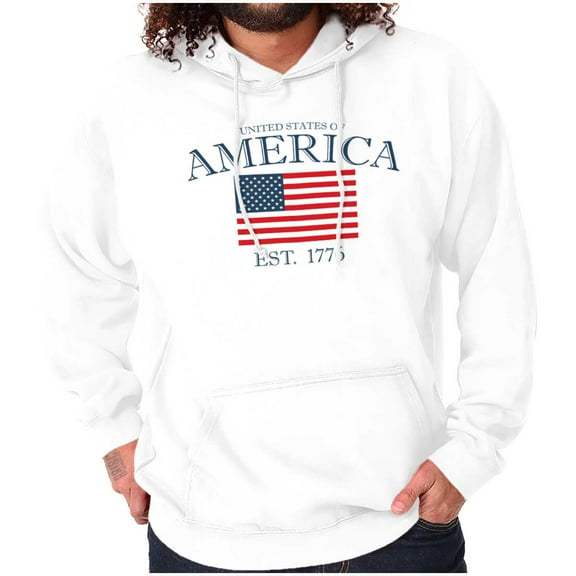 Americana Classic United States Flag Hoodie Sweatshirt Women Men Brisco Brands L