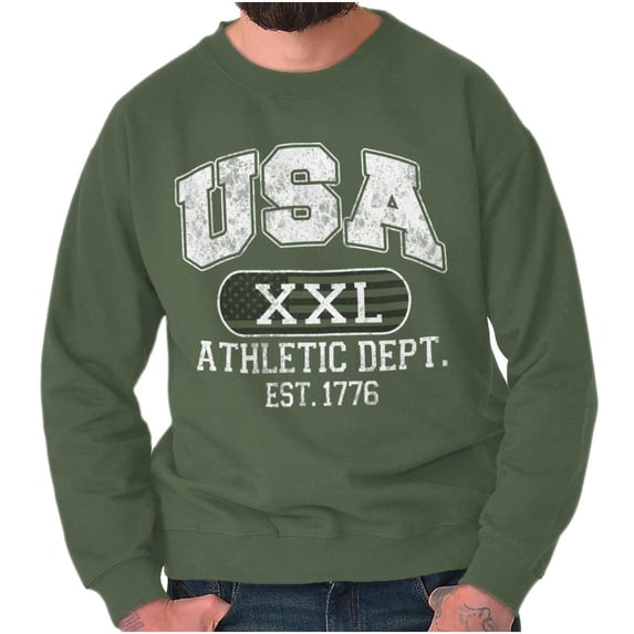 USA American Pride Workout Athletic Unisex Plus Fleece Graphic Sweatshirt Brisco Brands 3X